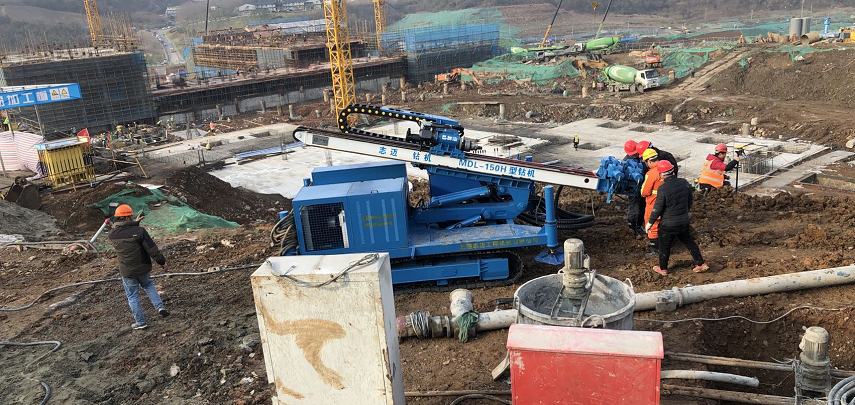 江蘇南京江寧區、囊式擴大頭錨桿施工現場